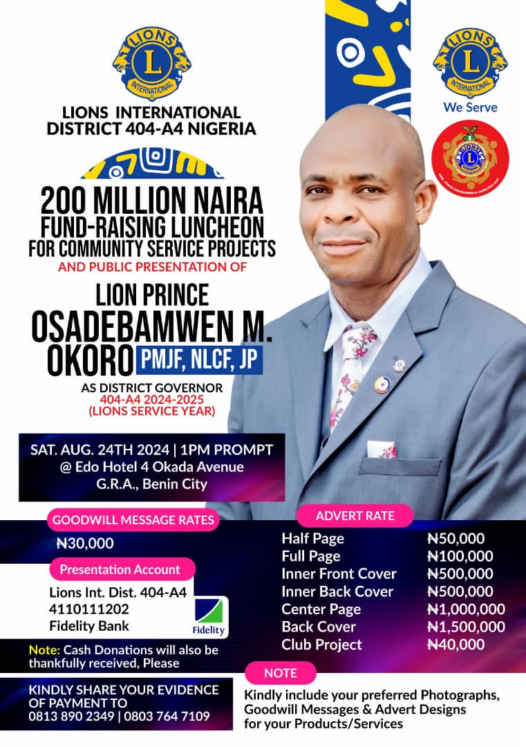 17th Multiple District Convention Of The Lions International: Prince Osadebamwen Okoro becomes District Governor-Elect