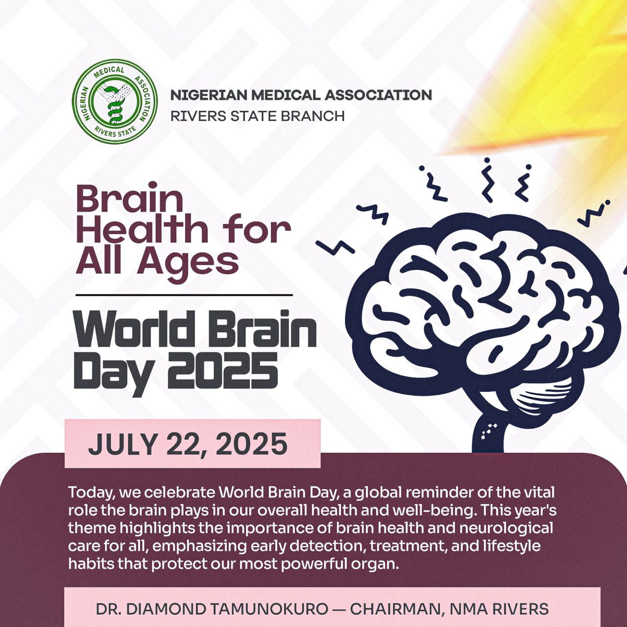 Rivers NMA Marks World Brain Day to Promote Neurological Health Awareness
