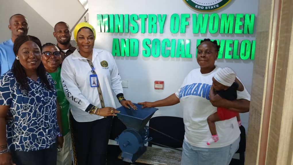 Edo Govt Empowers Vulnerable Mother with Grinding Machine to Boost Livelihood